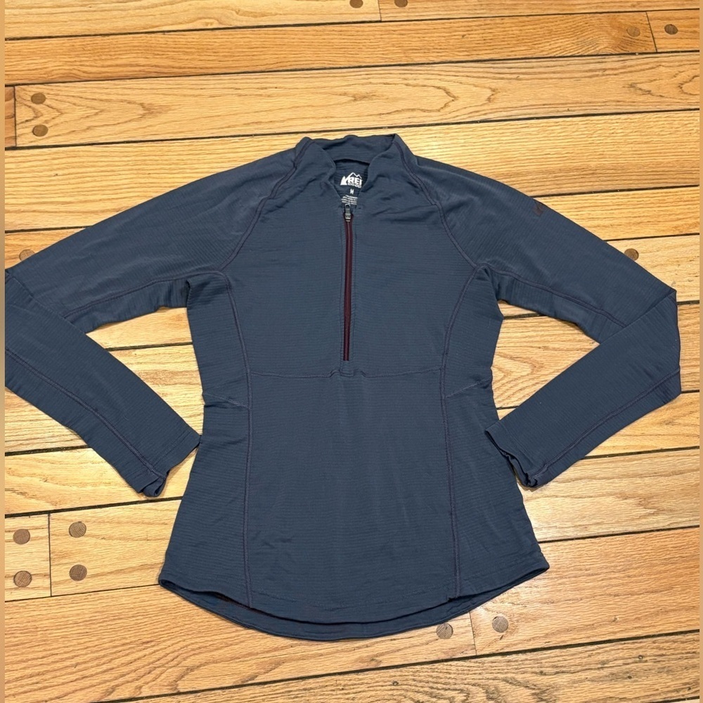 REI Women's Long Sleeve Half-Zip Pullover - Warm Purple Base Layer Medium